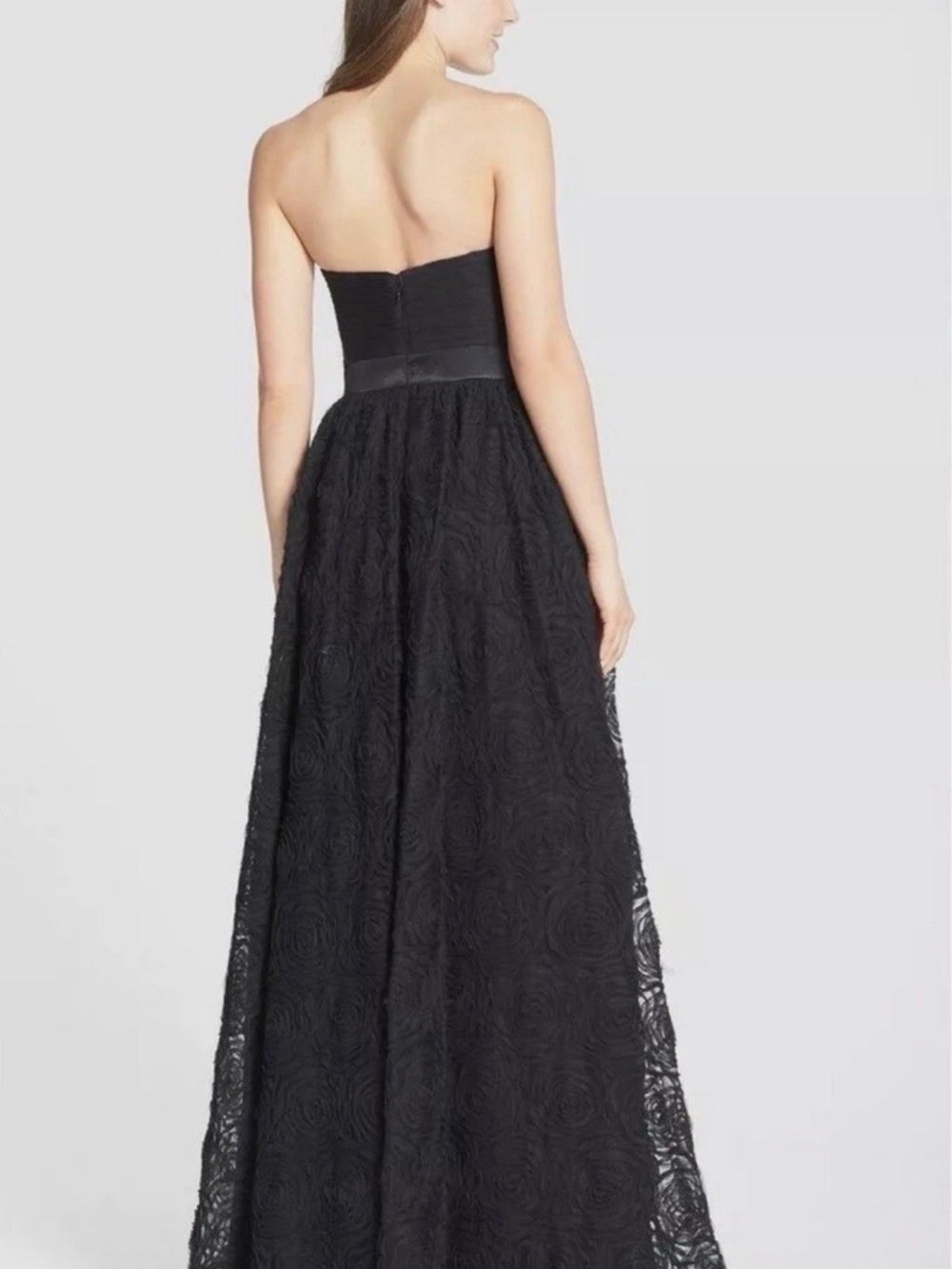 NEW Adrianna Papell Strapless Black Lace Ball Gown size 6 - Picture 2 of 2